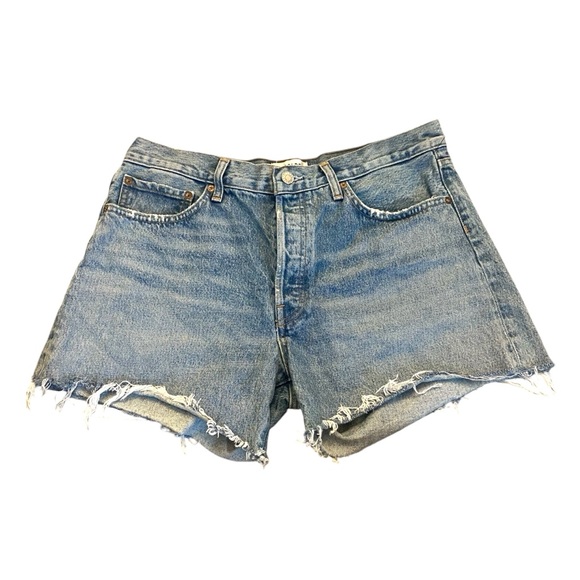 AGOLDE Parker LONG Cuffed Denim Jean Shorts Sz 30 100% Cotton - Picture 1 of 6